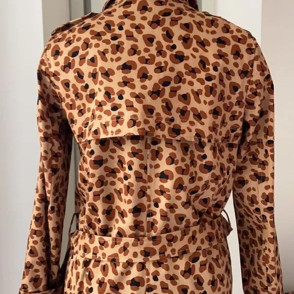 Scotch & Soda RARE Women's Leopard Trench Coat XS - Picture 7 of 10